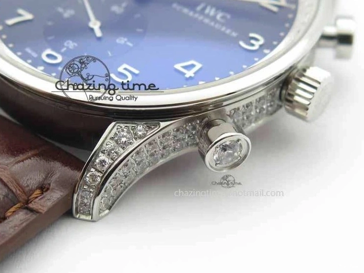 MIROTIME 0403 Unique Portuguese IW3714 Diam ZF V2 1:1 Best Edition Gray Dial On Brown Leather Strap A79350 (Slim Movement) 7250